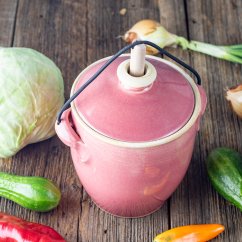 Nádoba na kvašení zeleniny Pickles -  starorůžová lesklá