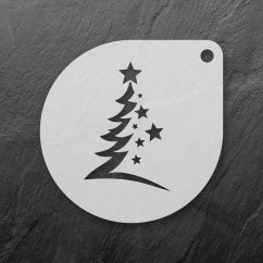 Šablona na sušenky - Vánoční strom s hvězdami