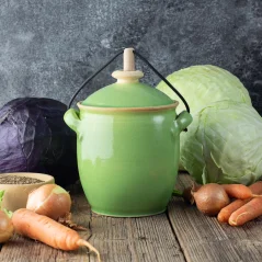 Nádoba na kvašení zeleniny Pickles - žlutozelená lesklá