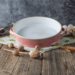 Koláčová keramická forma -  starorůžová lesklá