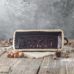 Biskupský chlebíček - kameninová forma na pečení hnědá