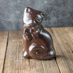 Kočka  - kameninová forma na pečení hnědá