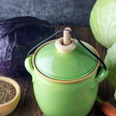 Nádoba na kvašení zeleniny Pickles - žlutozelená lesklá