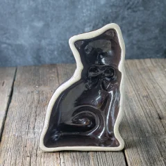 Kočka  - kameninová forma na pečení hnědá