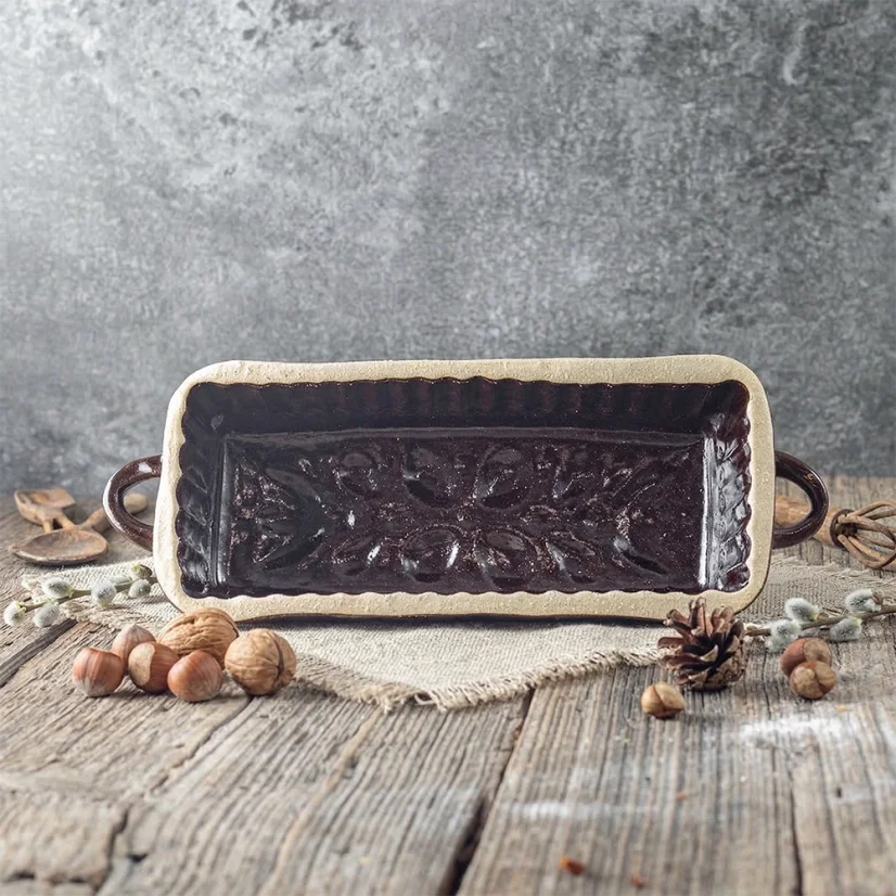 Biskupský chlebíček - kameninová forma na pečení hnědá