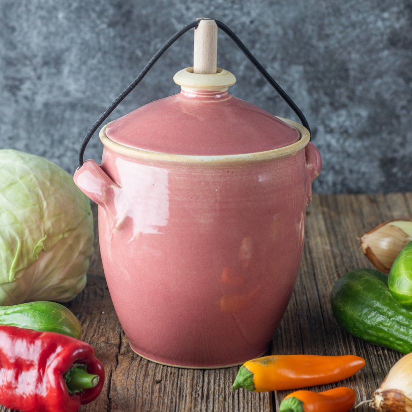 Nádoba na kvašení zeleniny Pickles -  starorůžová lesklá