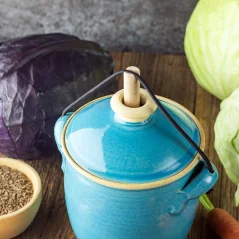 Nádoba na kvašení zeleniny Pickles - tyrkysová lesklá