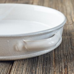 Koláčová keramická forma -  bílá lesklá
