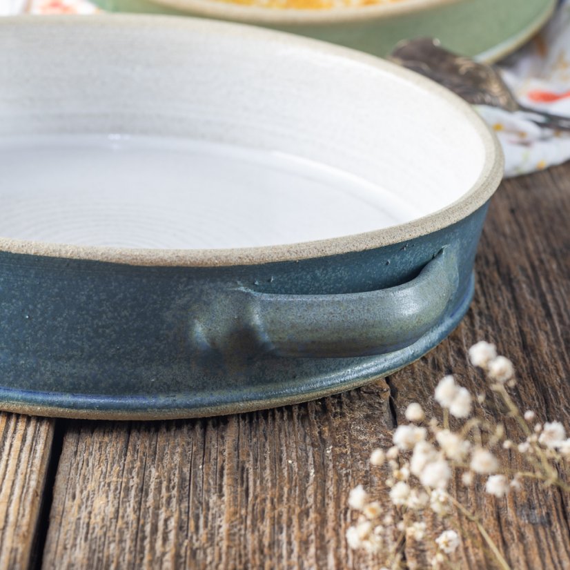 Koláčová keramická forma -  tmavě modrá matná