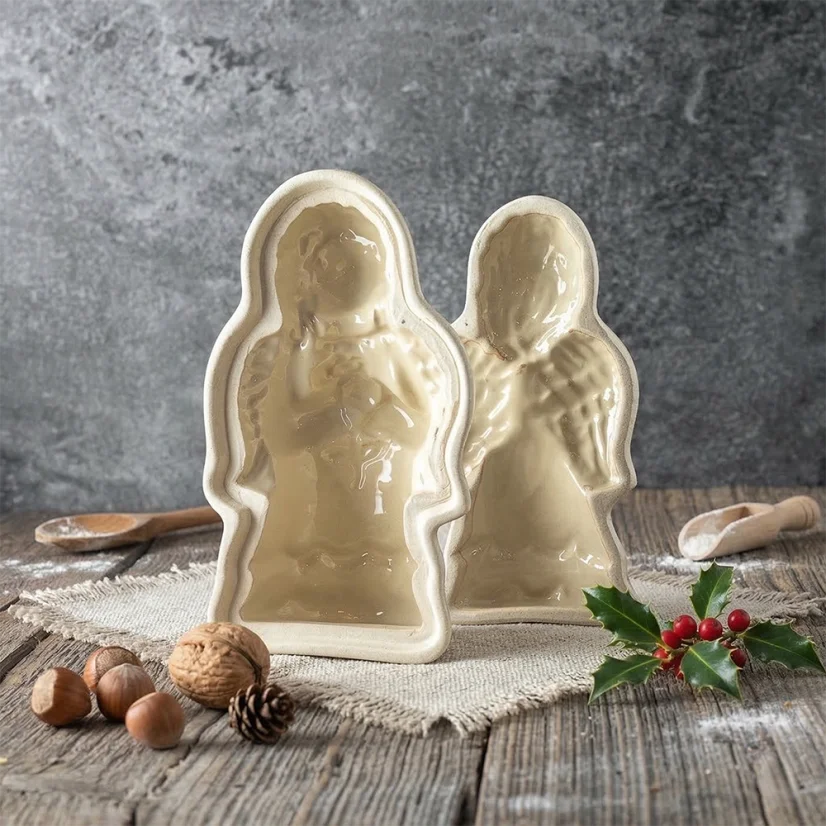 Andílek dvoudílný  - kameninová forma na pečení