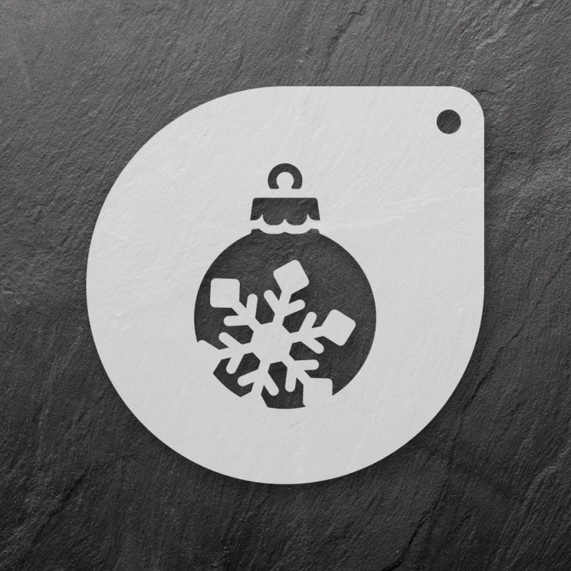 Šablona na sušenky - Vánoční baňka s vločkou