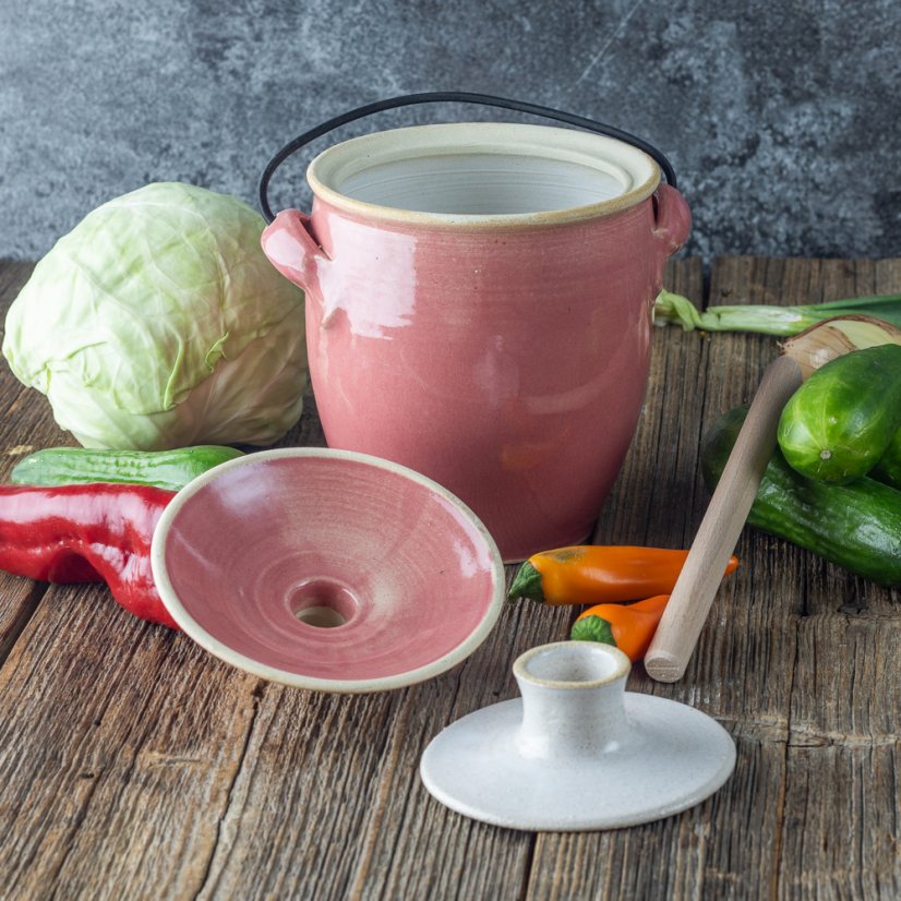 Nádoba na kvašení zeleniny Pickles -  starorůžová lesklá